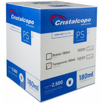 Copo de Água 180ml com 2.500 unidades