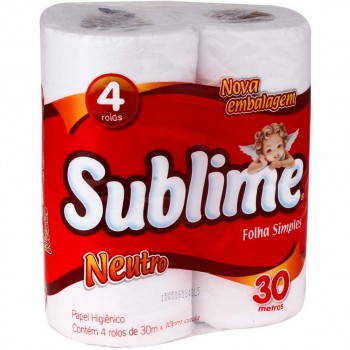 Papel Higiênico com 4 rolos 30m 