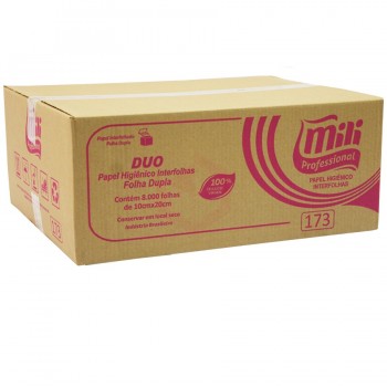 Papel Higiênico Cai Cai Interfolhados com 8.000 folhas duplas Mili