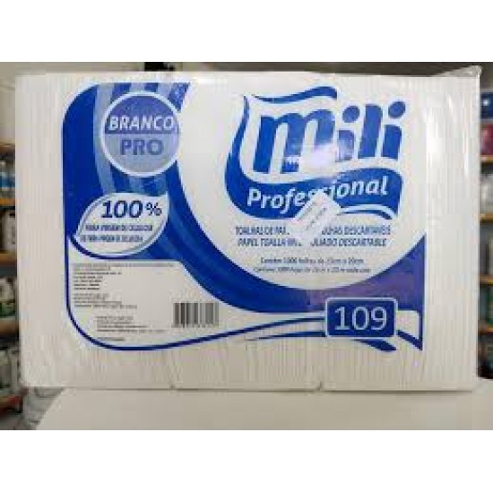 Papel Toalha Interfolhas 1.000 folhas Mili Pro