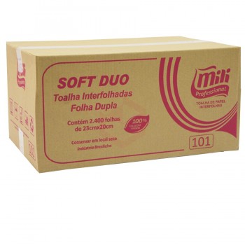 Papel Toalha Interfolhas Folha Dupla 2400 folhas Mili