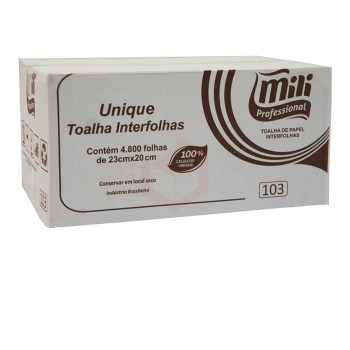 Papel Toalha Interfolhas 4.800 folhas Mili Unique