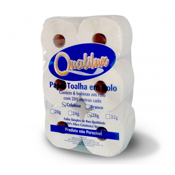 Papel Toalha Bobina 6x200 Qualilux