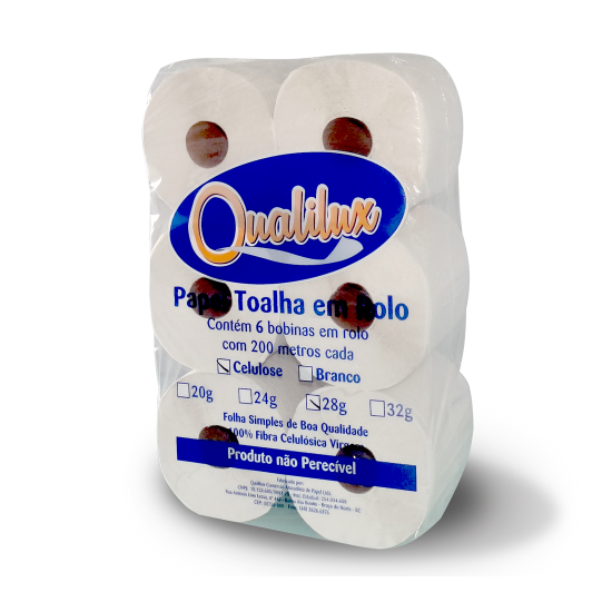 Papel Toalha Bobina 6x200 Qualilux