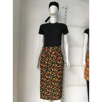 Avental Saia Longa Preta Pimenta