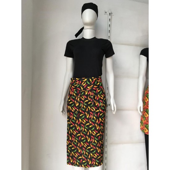 Avental Saia Longa Preta Pimenta