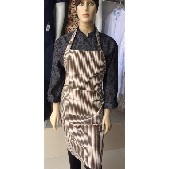 Avental Frente Listrado Marrom Avental Frente Listrado Marrom