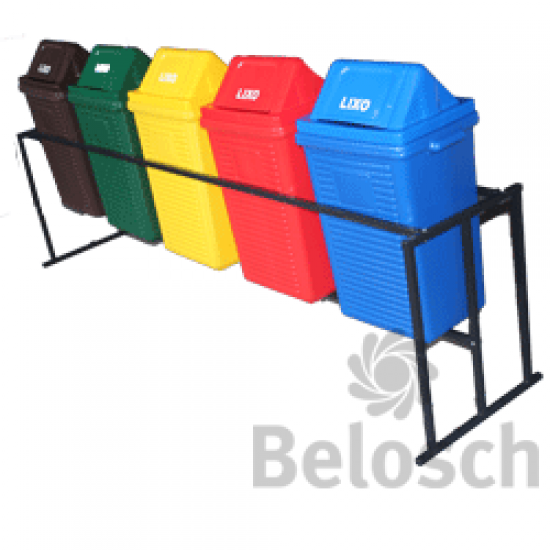 Lixeira Seletiva com Estrutura Metálica com 5 Lixeira Seletiva com Estrutura Metálica com 5