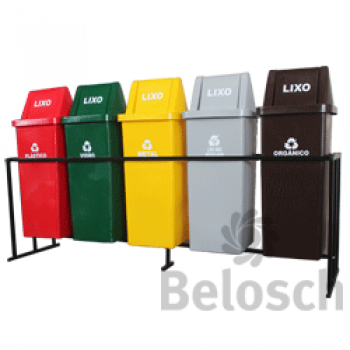Lixeira Seletiva com Estrutura Metálica com 5 Lixeira Seletiva com Estrutura Metálica com 5